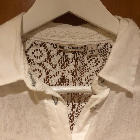 Anthropologie | Sheer lace-detailed blouse - Picture 5 of 8